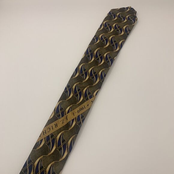 Nordstrom By JZ Richards Tie Dark Green Long All Silk Made In USA - Picture 5 of 5